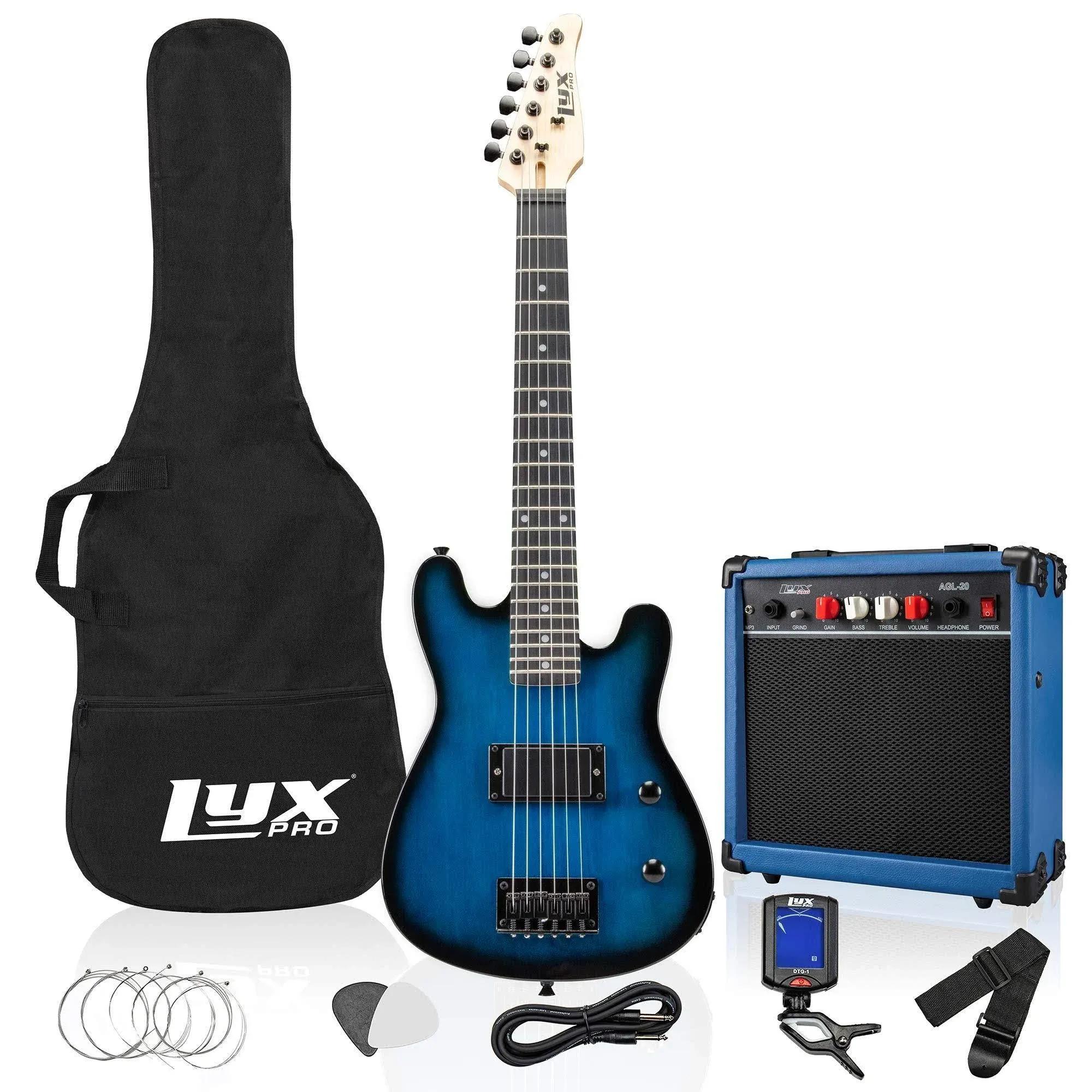 LyxPro Beginner 30” Electric Guitar &amp; Electric Guitar Accessories, Blue