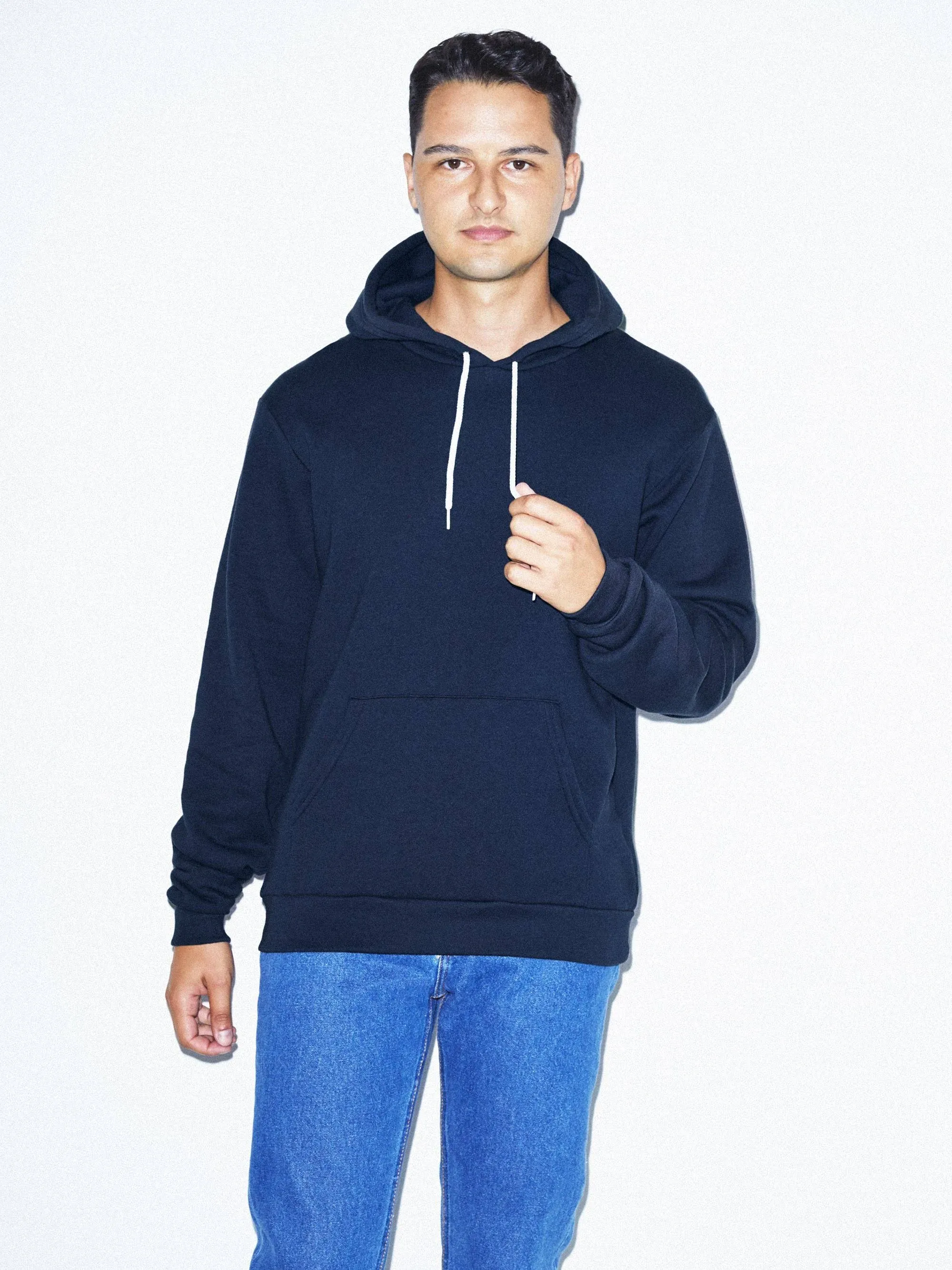 American Apparel F498W - Unisex Flex Fleece Drop Shoulder Pullover Hoodie Navy - Xs