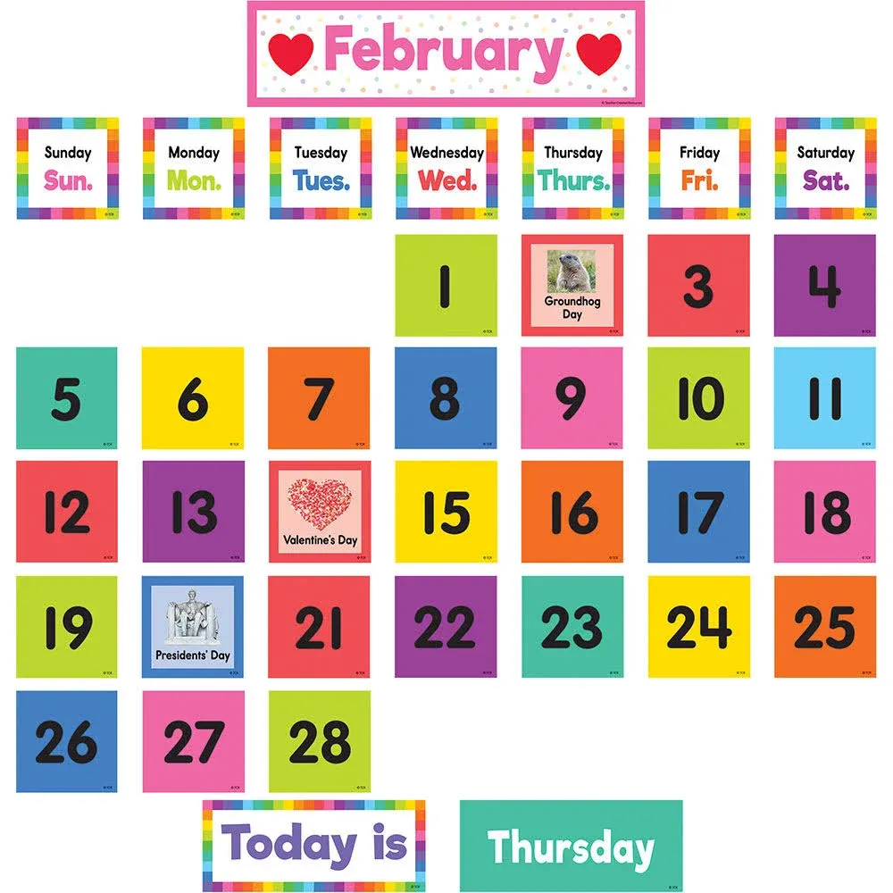 Teacher Created Resources Colorful Calendar Pocket Chart Cards