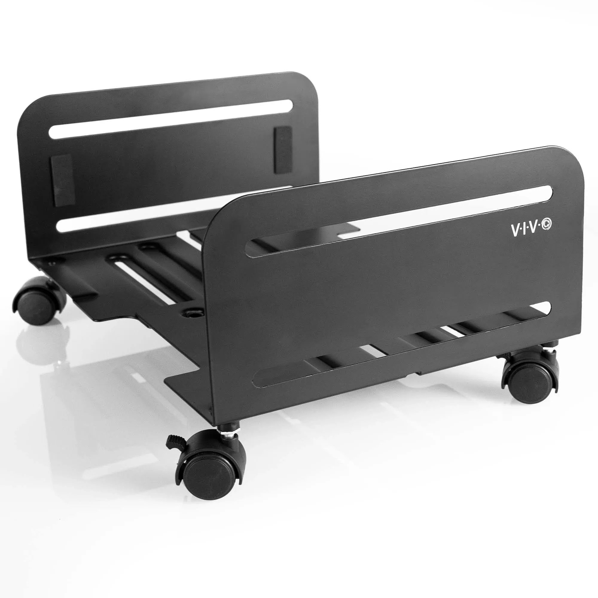 VIVO Black Computer Large Desktop ATX Case CPU Rolling Stand Adjustable Cart