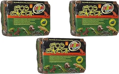 Zoo Med Eco Earth Compressed Coconut Fiber Substrate, 9 Bricks