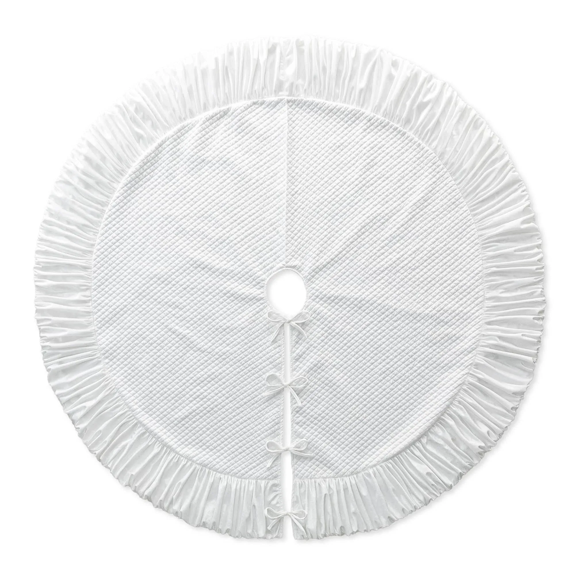 Glitzhome® Deluxe Velvet Ruffled Christmas Tree Skirt