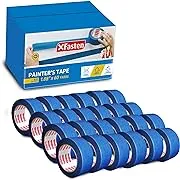 XFasten Blue Painters Tape Bulk, 1.88 Inch x 60 Yards, 1440 Yards Total (24-Pack) Blue Painters Masking Tape Bulk - Sharp Edge Line Technology, Produces Sharp Lines | Residue-Free Wall Trim Tape