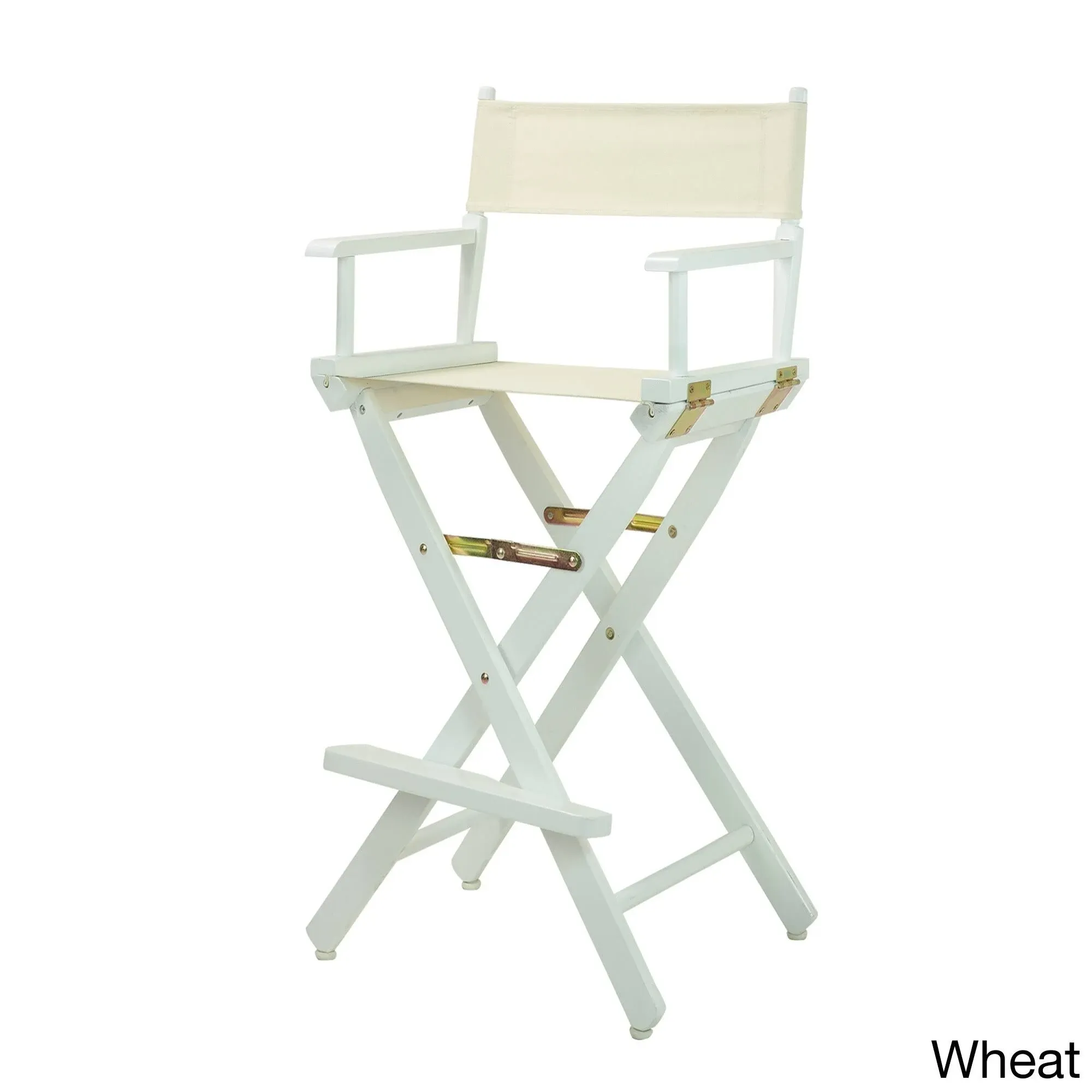 30" Director's Chair White Frame in Natural/Wheat Canvas - Casual Home 230-01/021-12