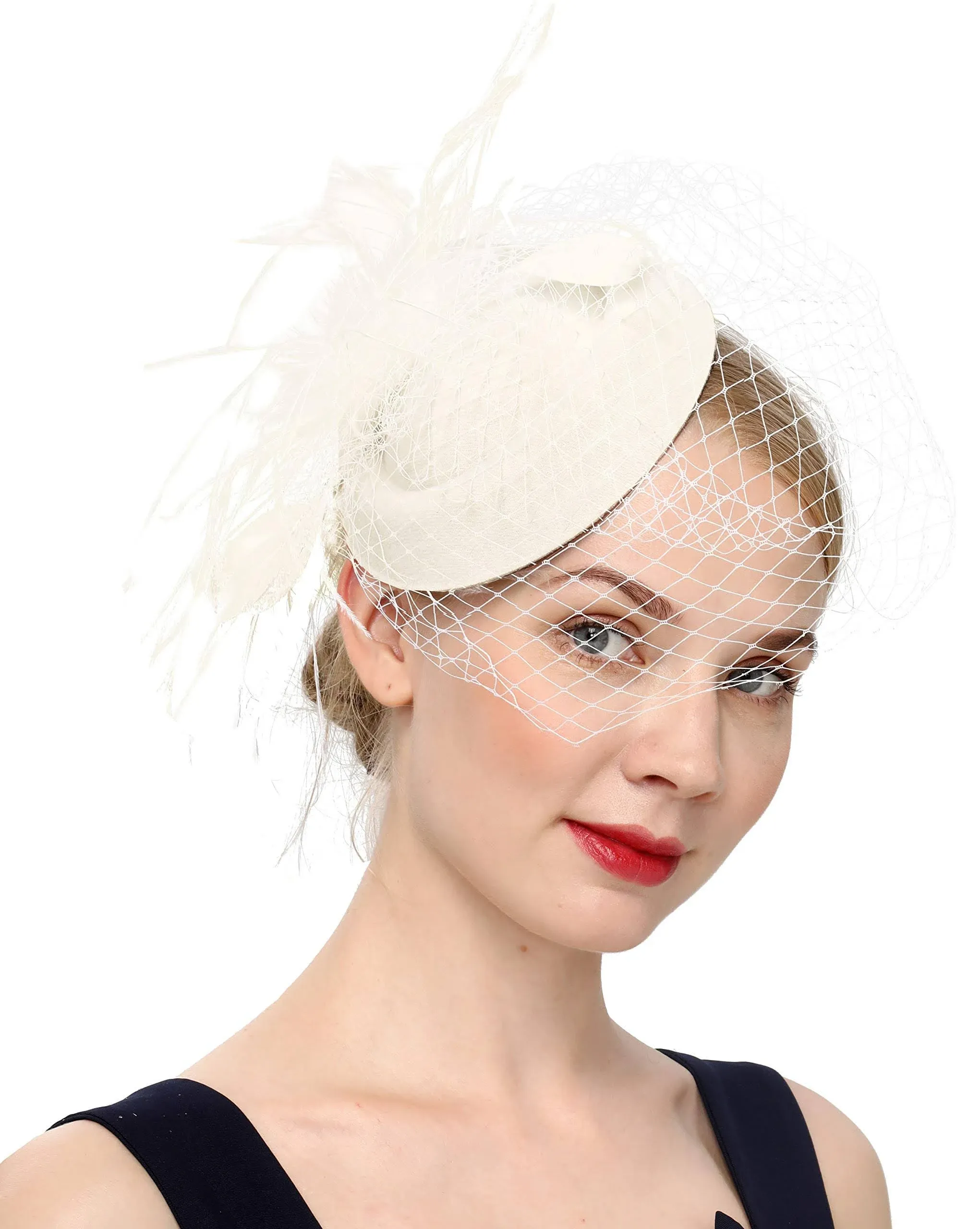 Cizoe Fascinators Hats 20s 50s Hat Pillbox Hat Cocktail Tea Party Headwear with ...