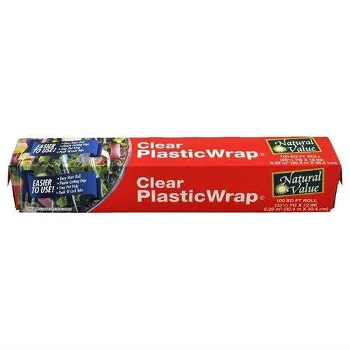 Natural Value Clear Plastic Wrap - 24' x 100'