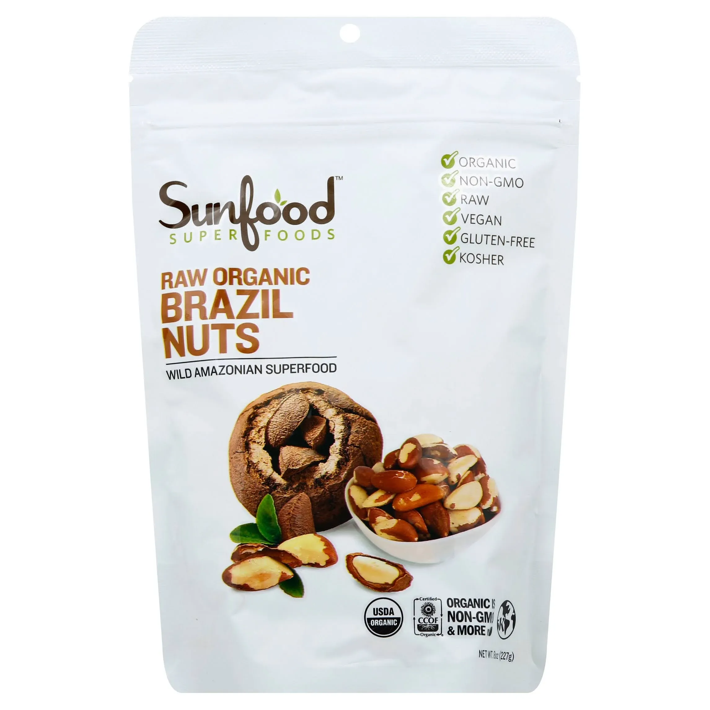 SunFood Superfoods Brazil Nuts, Organic, Raw - 8 oz