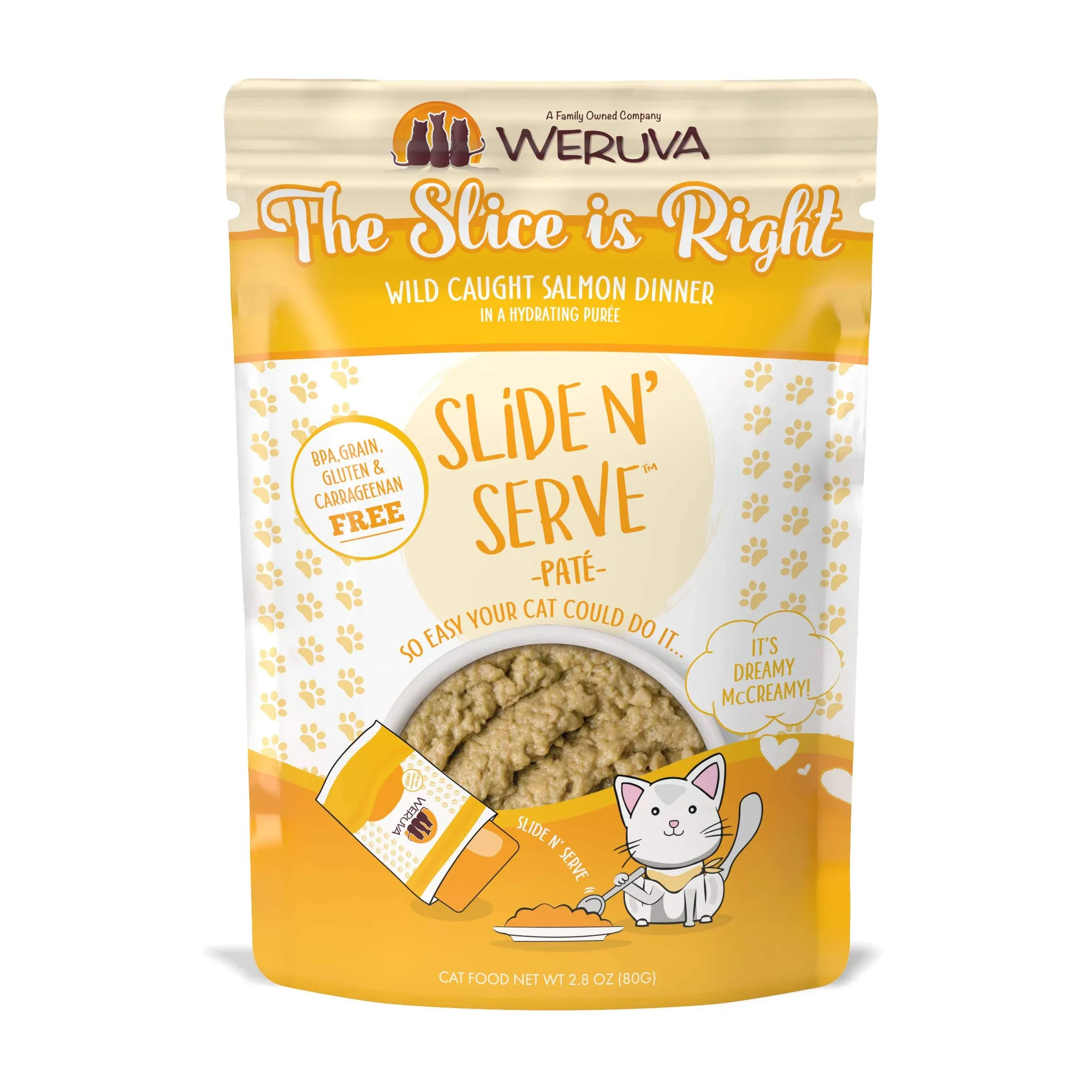 Weruva Slide N' Serve Grain Free The Slice Is Right Wild Caught Salmon Dinner Wet ...