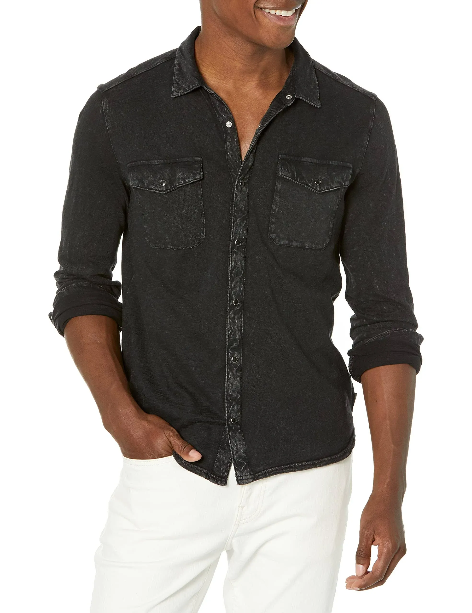 John Varvatos Men's Arvon Western Shirt