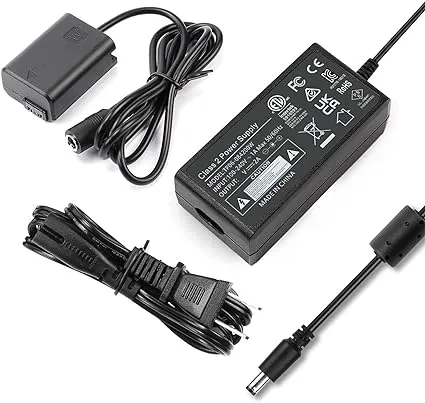 AC-PW20 AC Power Adapter NP-FW50 A6400 A6000 Dummy Battery Kit PW20 for Sony Alpha ZV-E10 A5100 A6100 A6300 A6500 A7II A7S A7SII A7R A7RII DSC-RX10 NEX-5 Cameras Continuous Power Supply