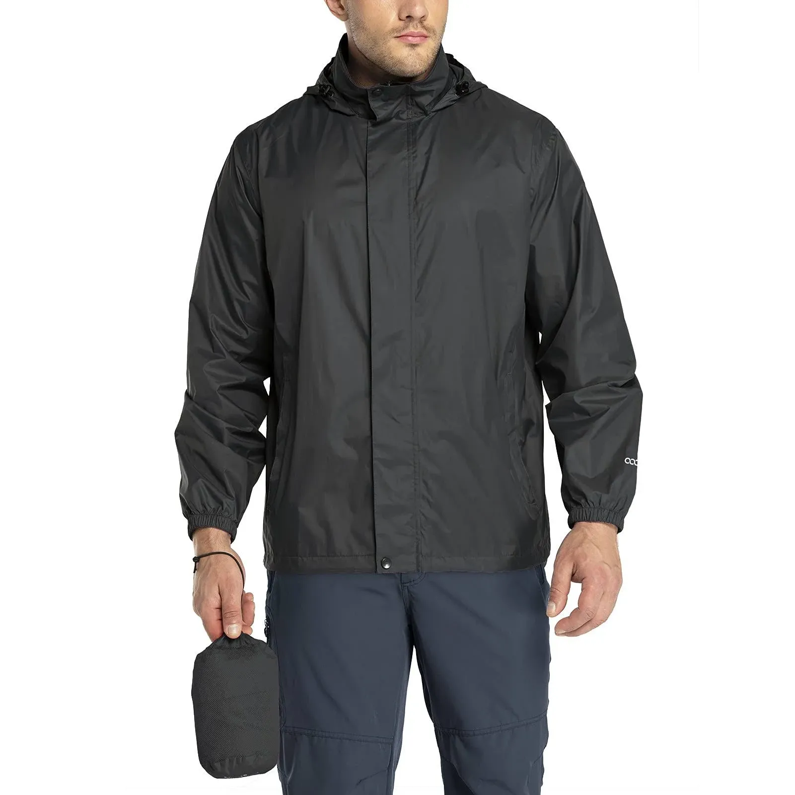 33,000ft Men's Packable Lightweight Waterproof Rain Jacket