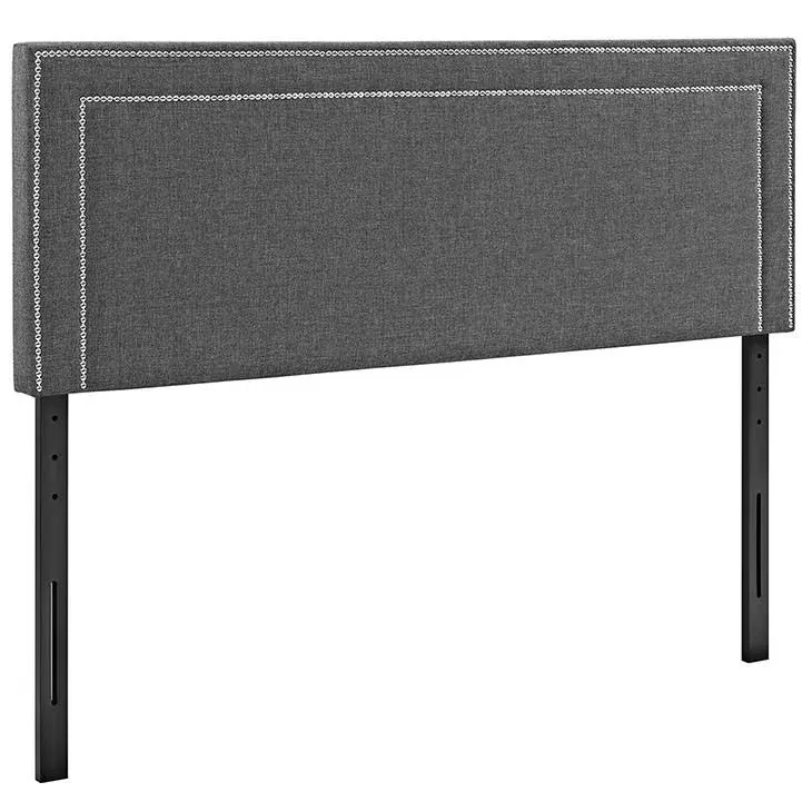 Modway Jessamine Queen Upholstered Fabric Headboard in Gray