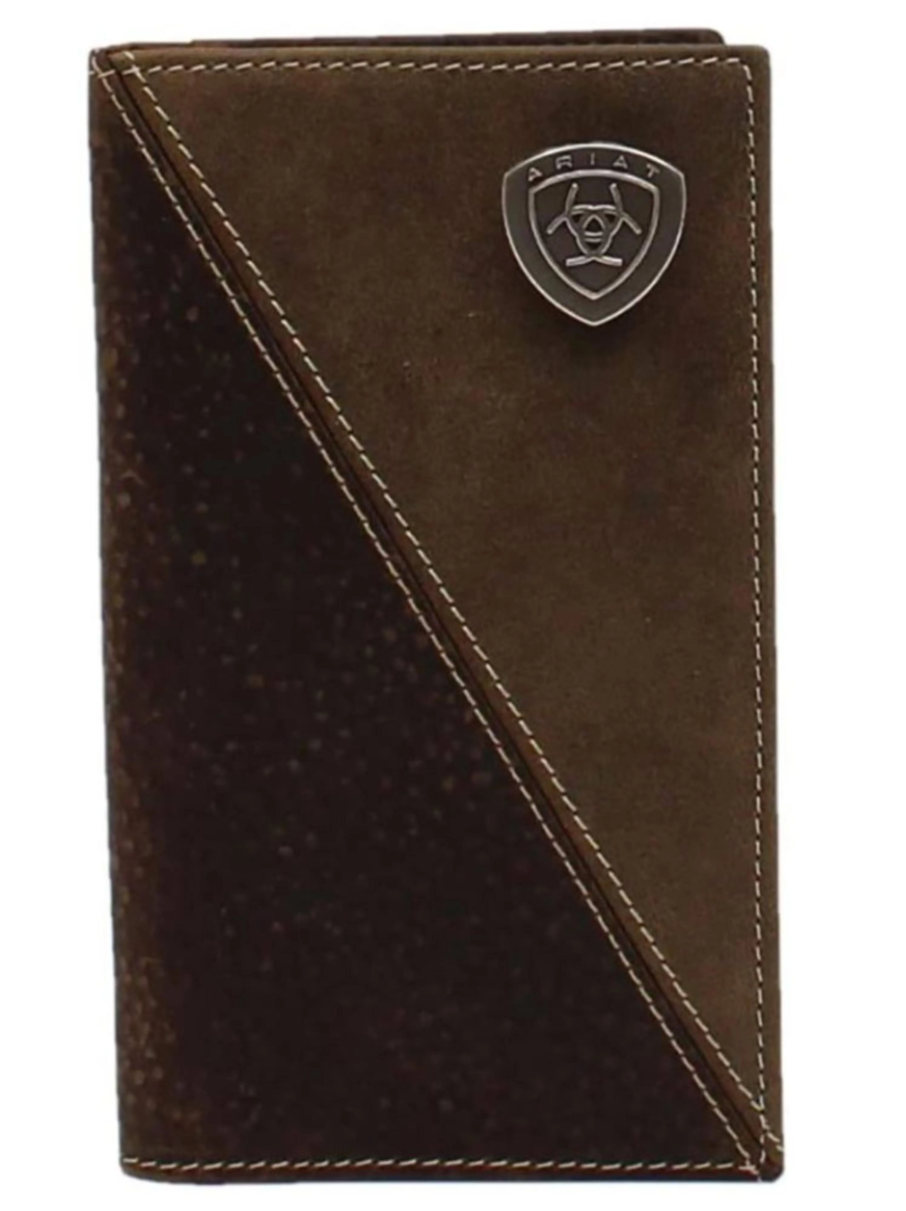 Ariat Rodeo Overlay Shield Brown Rowdy Wallet