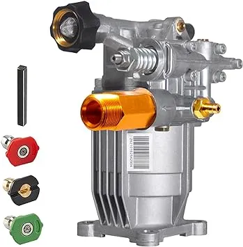 TOOLCY 3/4" Shaft Horizontal Pressure Washer Pump - Max 3100 PSI @ 2.5 GPM - Power Washer Pump for Gas Washer - Replacement Pump for Honda, Simpson, Ryobi etc.