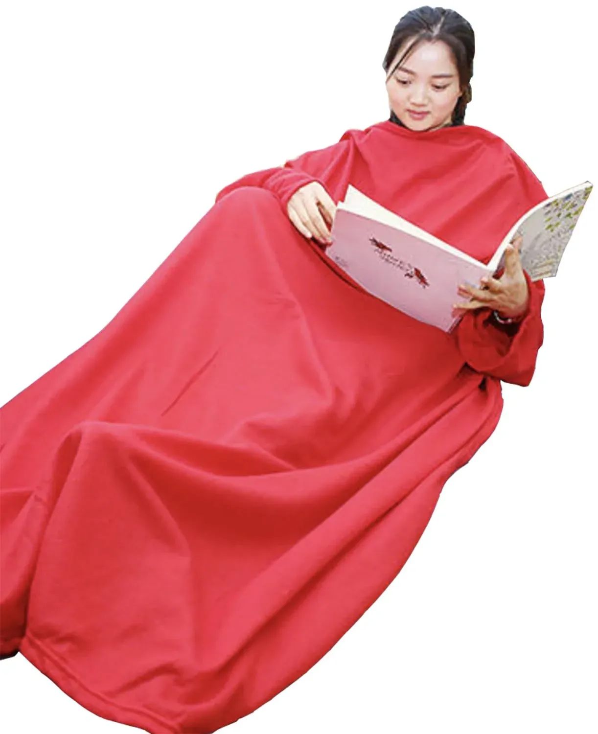 Warmie- Cozy Blanket with Sleeves -Red