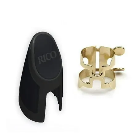 Rico Gold Plated H-Ligature and Cap for Soprano Sax Hard Rubber Mouthpiece- HSS1