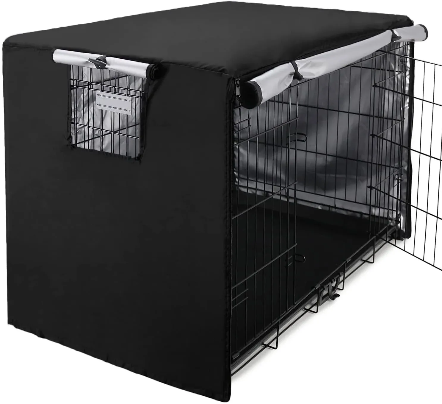 Dog Crate Cover 36 inch - Double Door, Kennel Indoor, 36 inch, Black 