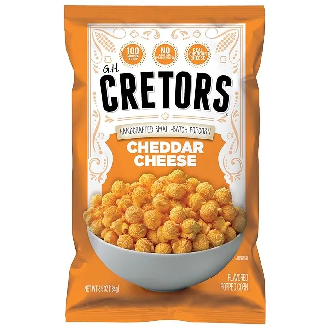 G.H. Cretors Popcorn Just The Cheese Corn, Cheddar Cheese Corn, 78 Oz, Pack Of 12