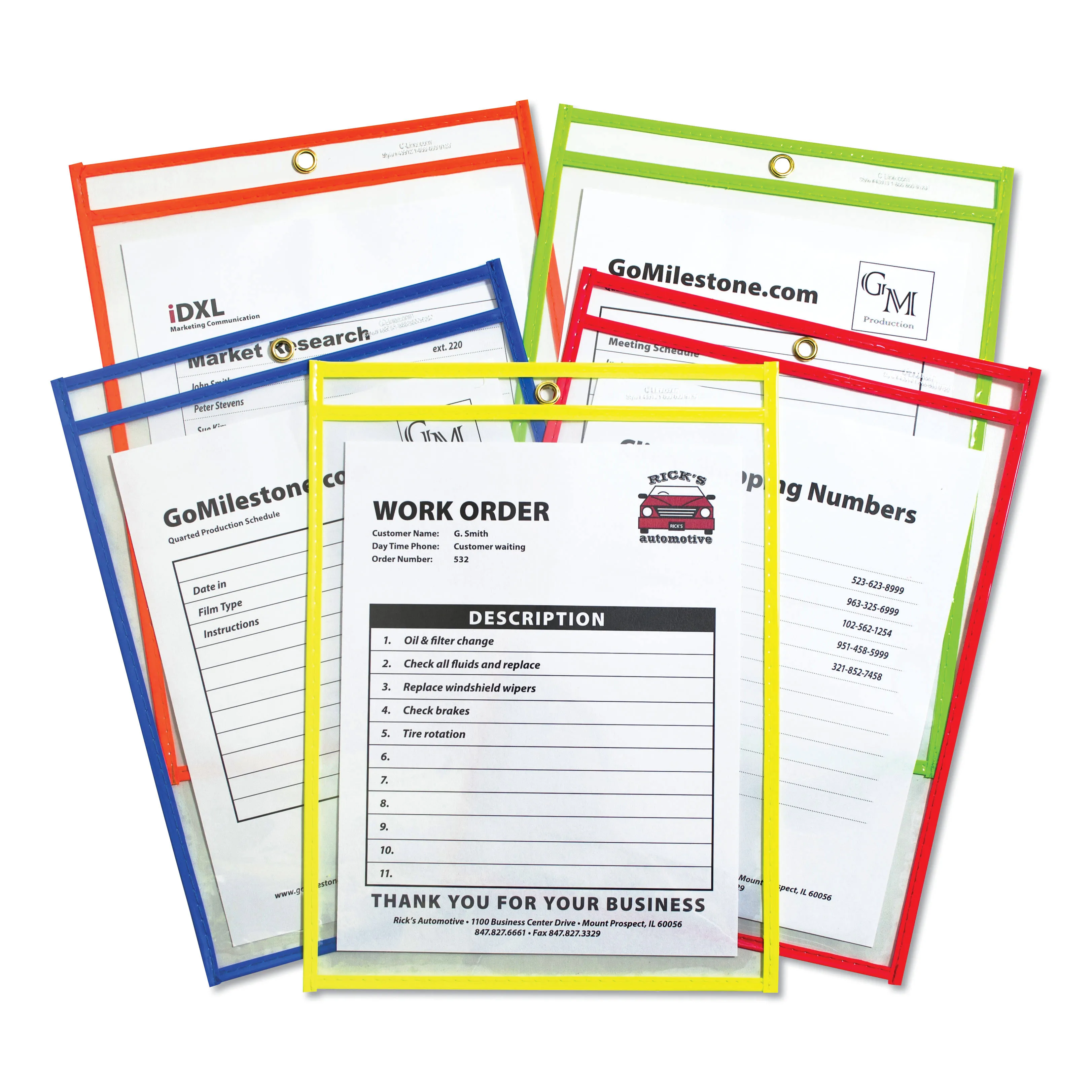 C-Line Stitched Shop/Job Ticket Holders, 9" x 12", Neon, 10/Pack (43920) | Staples