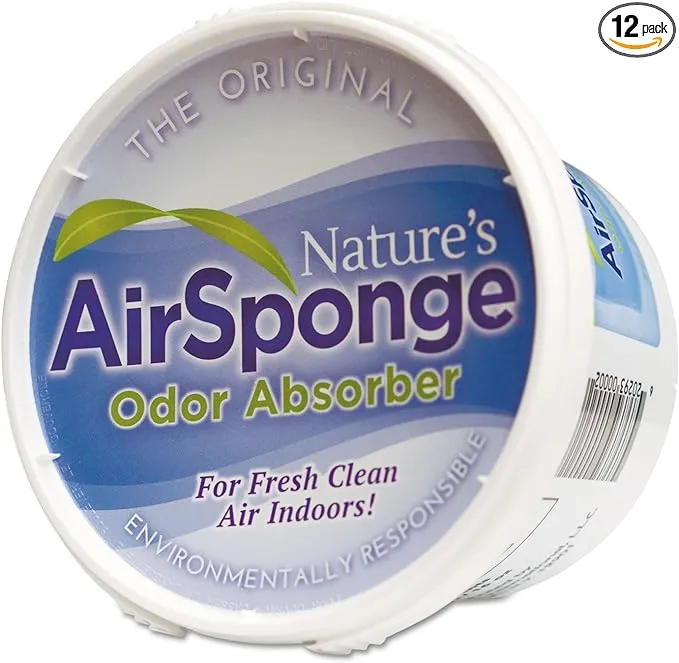 Nature's Air 1012 Odor-Absorbing Replacement Sponge, Neutral, 16 oz, 12/Carton