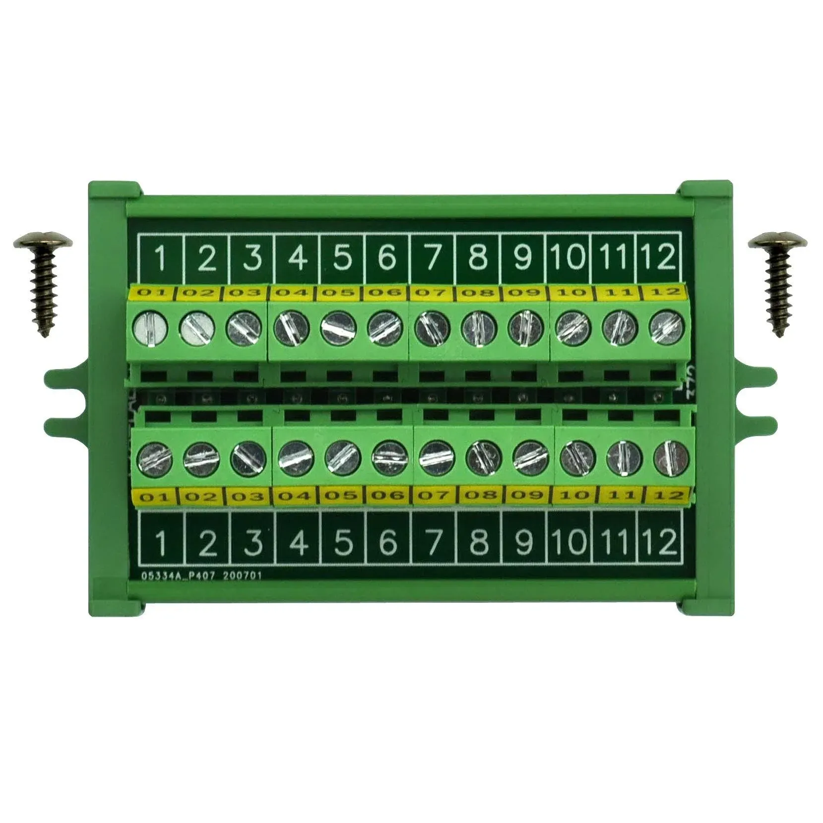 Screw Mount 24A/400V 12 Position Screw Terminal Block Distribution Module