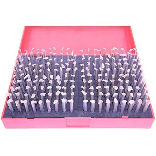 MC-1-M .061-.250&#034; by .001&#034; Minus Tolerance Pin Gage Set - 190 Gages