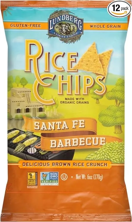 Lundberg Family Farms Rice Chips, Santa Fe Barbecue 6 oz, Pack of 12