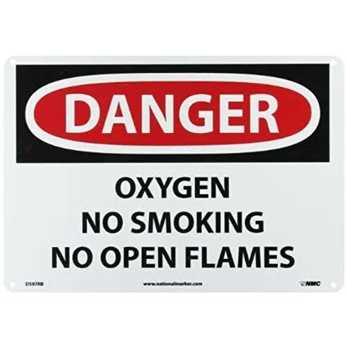 Danger Oxygen No Smoking No Open Flames Sign