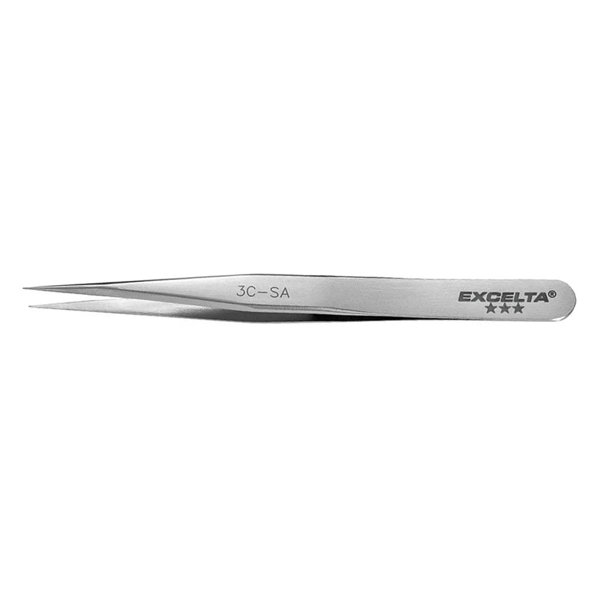 Excelta 3C-SA Tweezer, Fine, 4-1/4 in. L, SS, 1/64 in. Tip