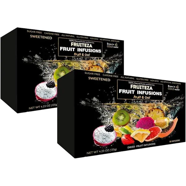 Fruiteza Fruit Infusions - Herbal Tea Bags - Herbal Sampler Variety Pack - Iced Tea Box – Decaf Tea Bags - Assorted Fruit Tea - Passion Fruit Tea Packs – Decaffeinated Immunity Tea – Water Flavoring Cold Brew Bags