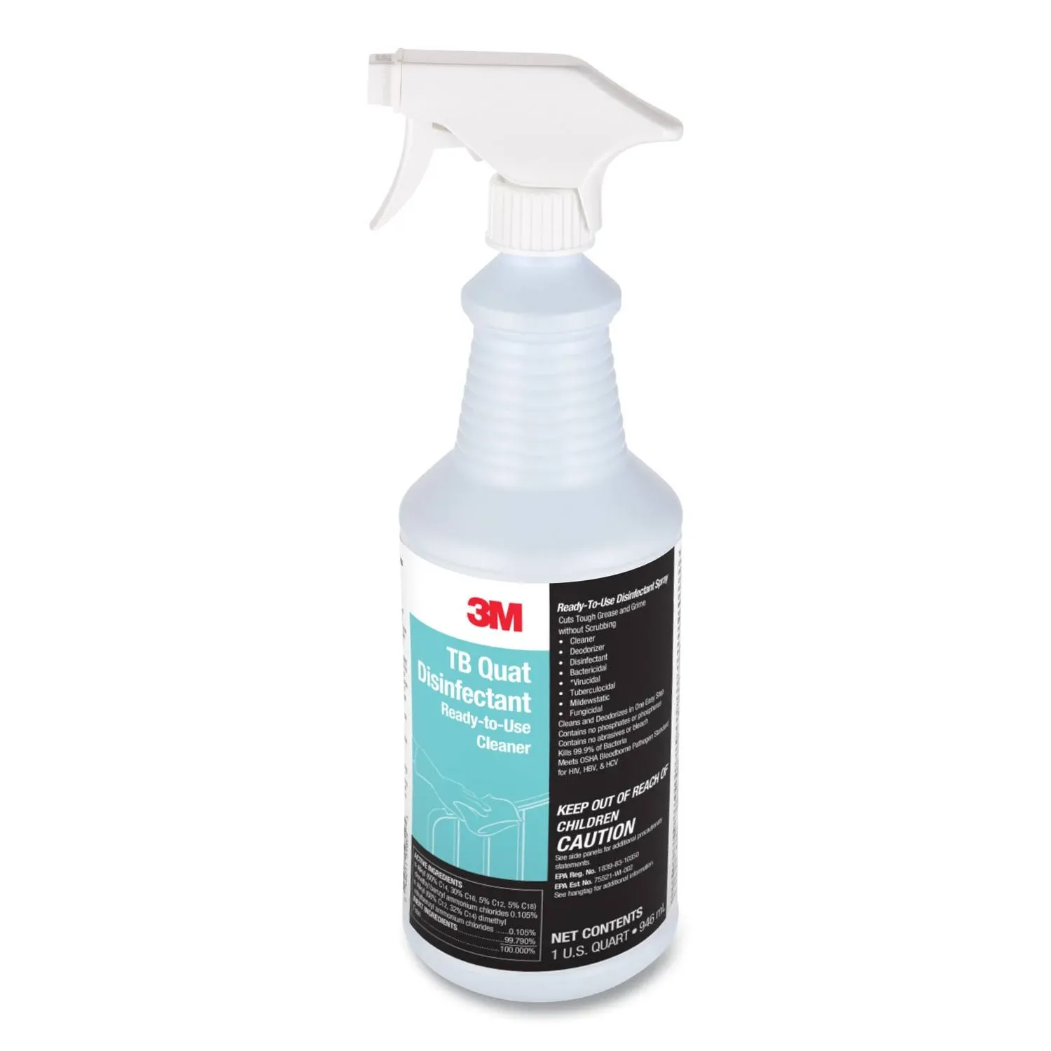 3M TB Quat Disinfectant -  1 quart, Bottle, Package of 12