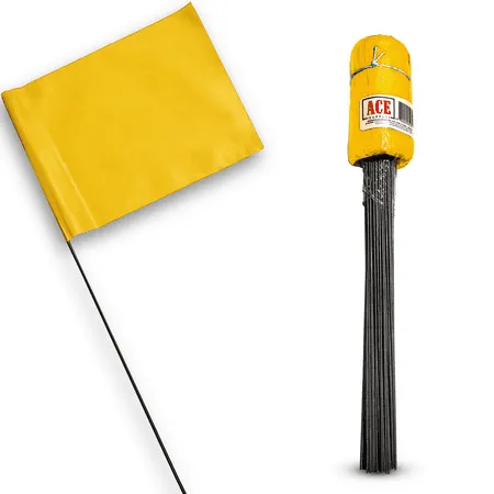 Yellow Marking Flags 100 Pack - 4x5-Inch Marker Flags - 15-Inch Wire - Small Yard Flags Marking Flags for Lawn, Irrigation Flags, Lawn Flags Markers, Landscape Flags, Survey Flags, Sprinkler Flags