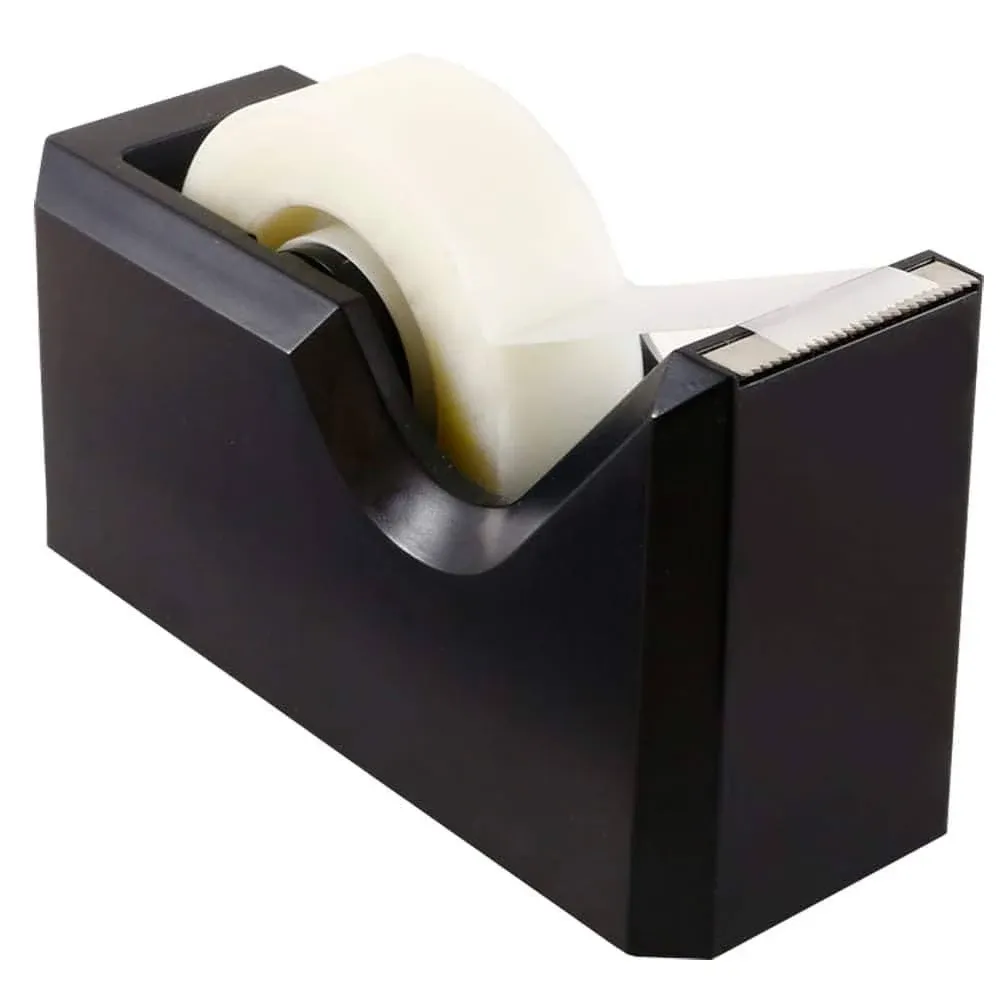 JAM PAPER Colorful Desk Tape Dispensers - Black - Sold Individually