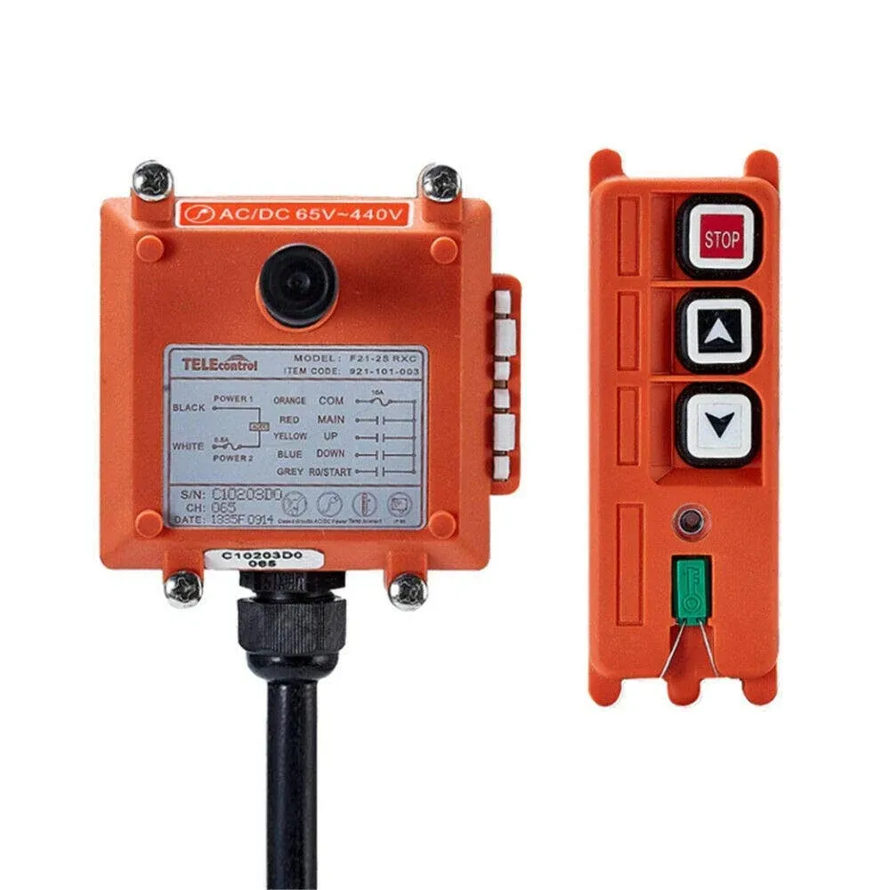 Hoist Crane Industrial Radio Remote Control Wireless Transmitter Stop Button ...