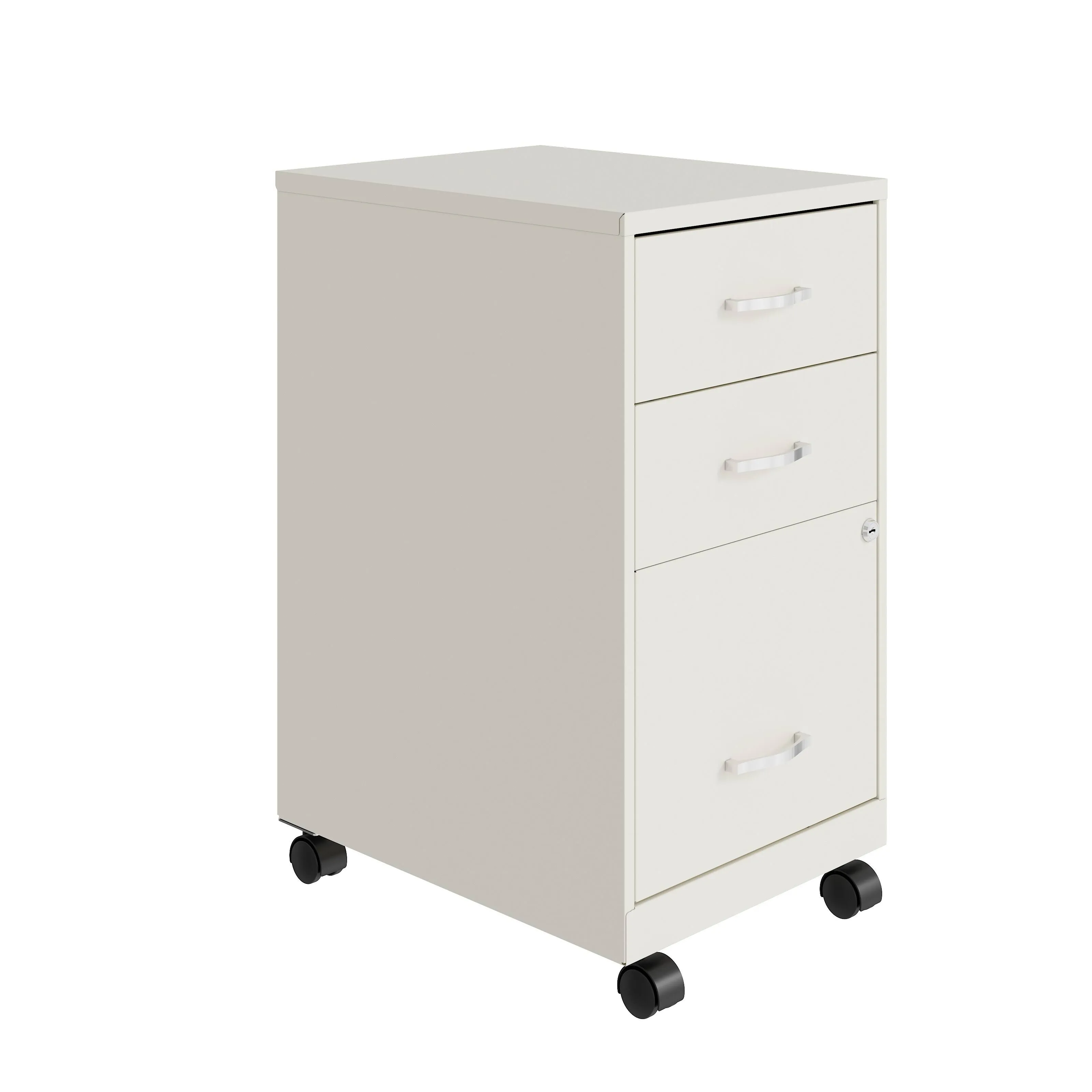 Space Solutions 18in Deep 3 Drawer Mobile Metal File Cabinet