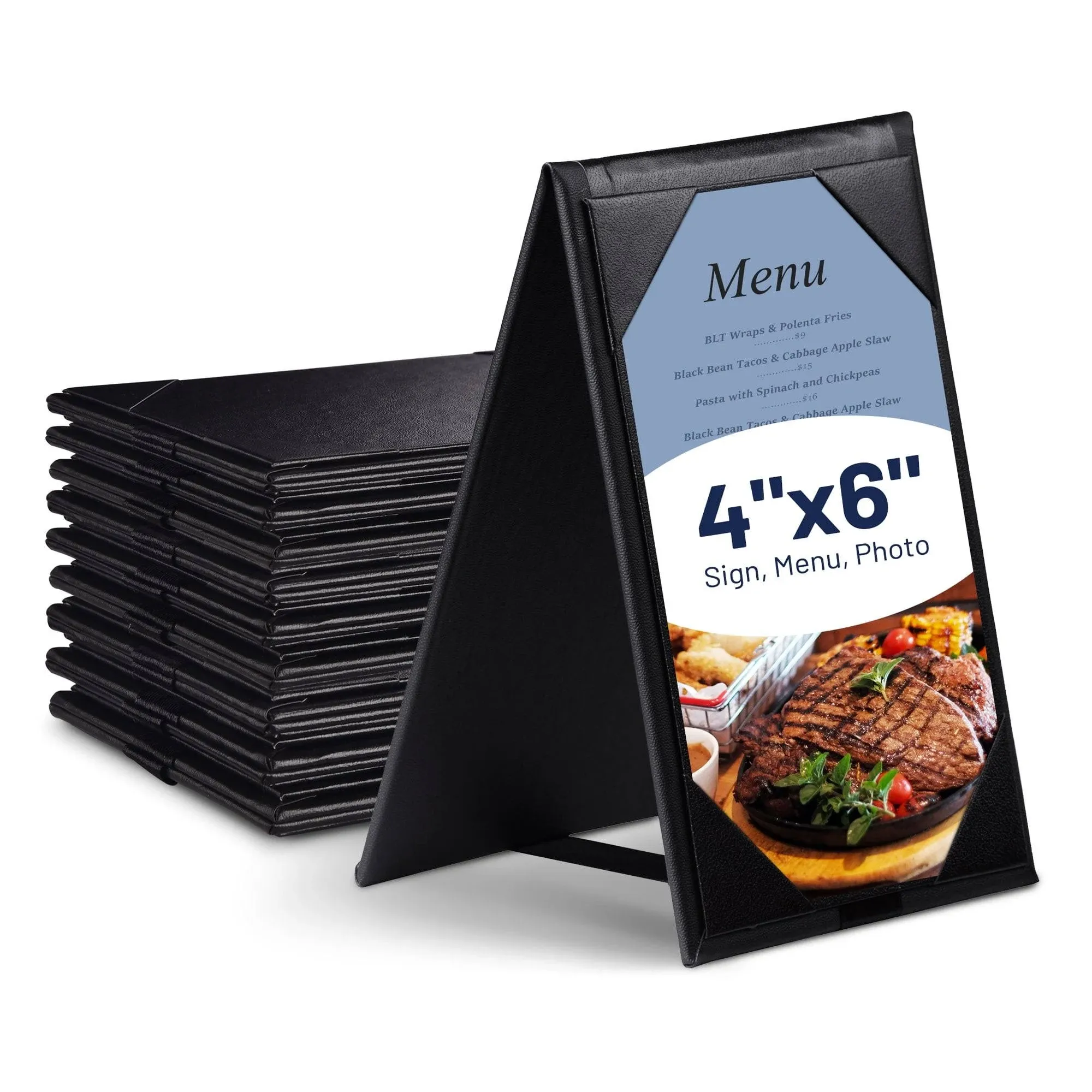 Yescom 10pcs 4x6inches Double-Sided Menu A-Frame Holder Table Tent Restaurant ...