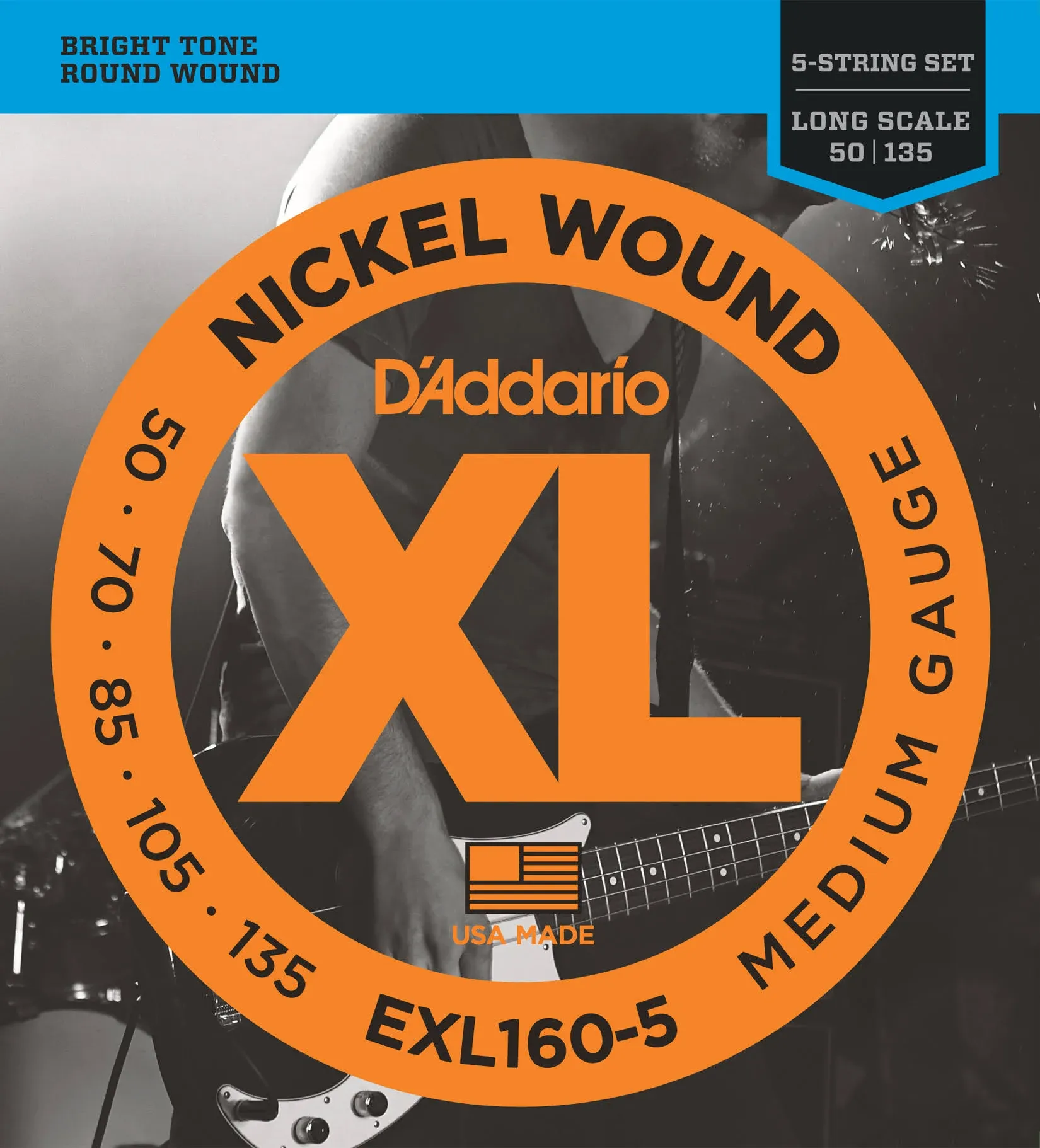 D'Addario Nickel Wound Bass Strings EXL160