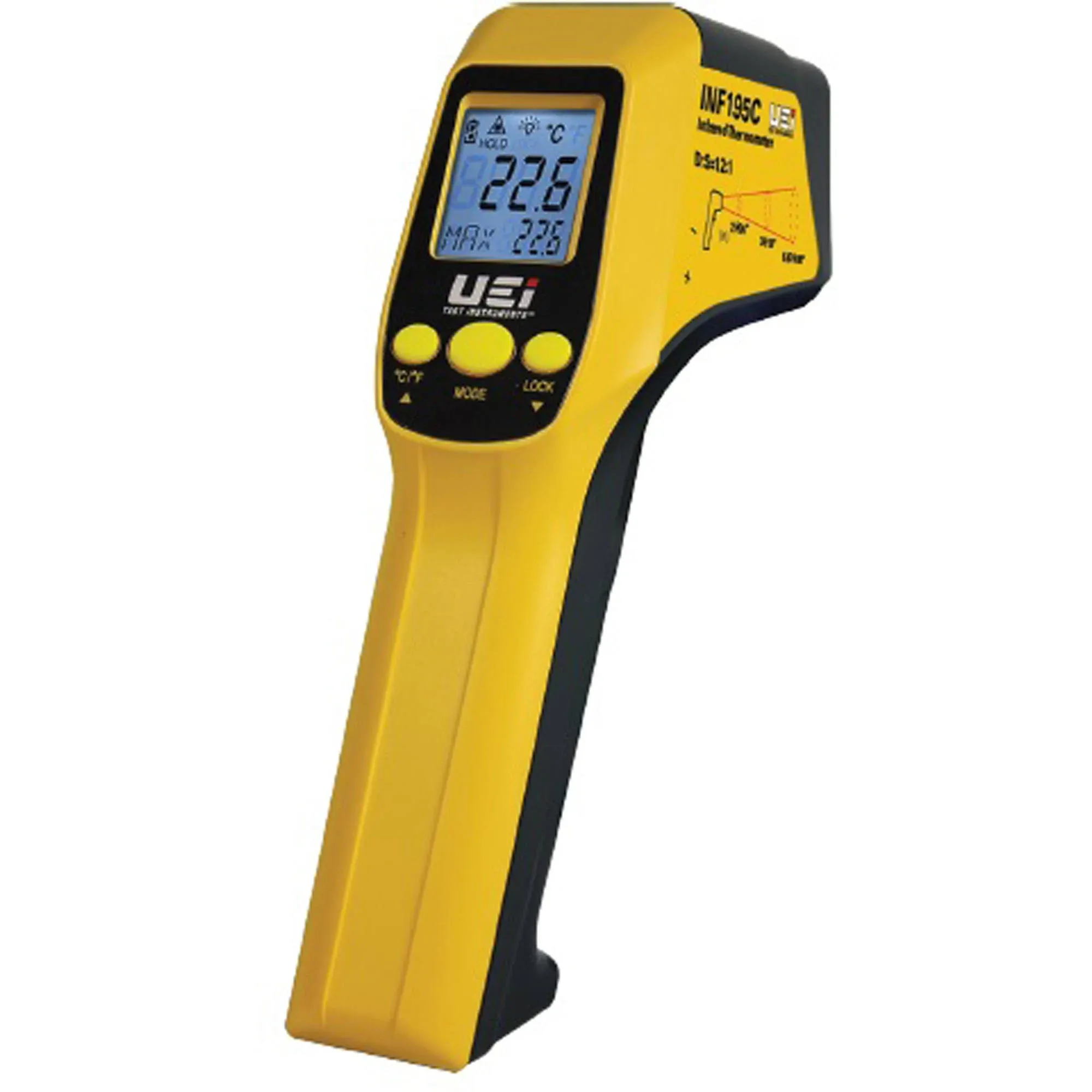 UEI TEST INSTRUMENTS Infrared Thermometer: INF195C-N, Included, Included, Adj @  0.30 to 0.95, 0.30