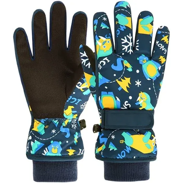 7-mi Snow Gloves for Kids, Winter Warm Water-Resistant Gloves for Skiing ...