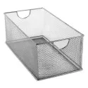 Design Ideas MeshWorks Stacking Bin - Silver, 8" x 14"