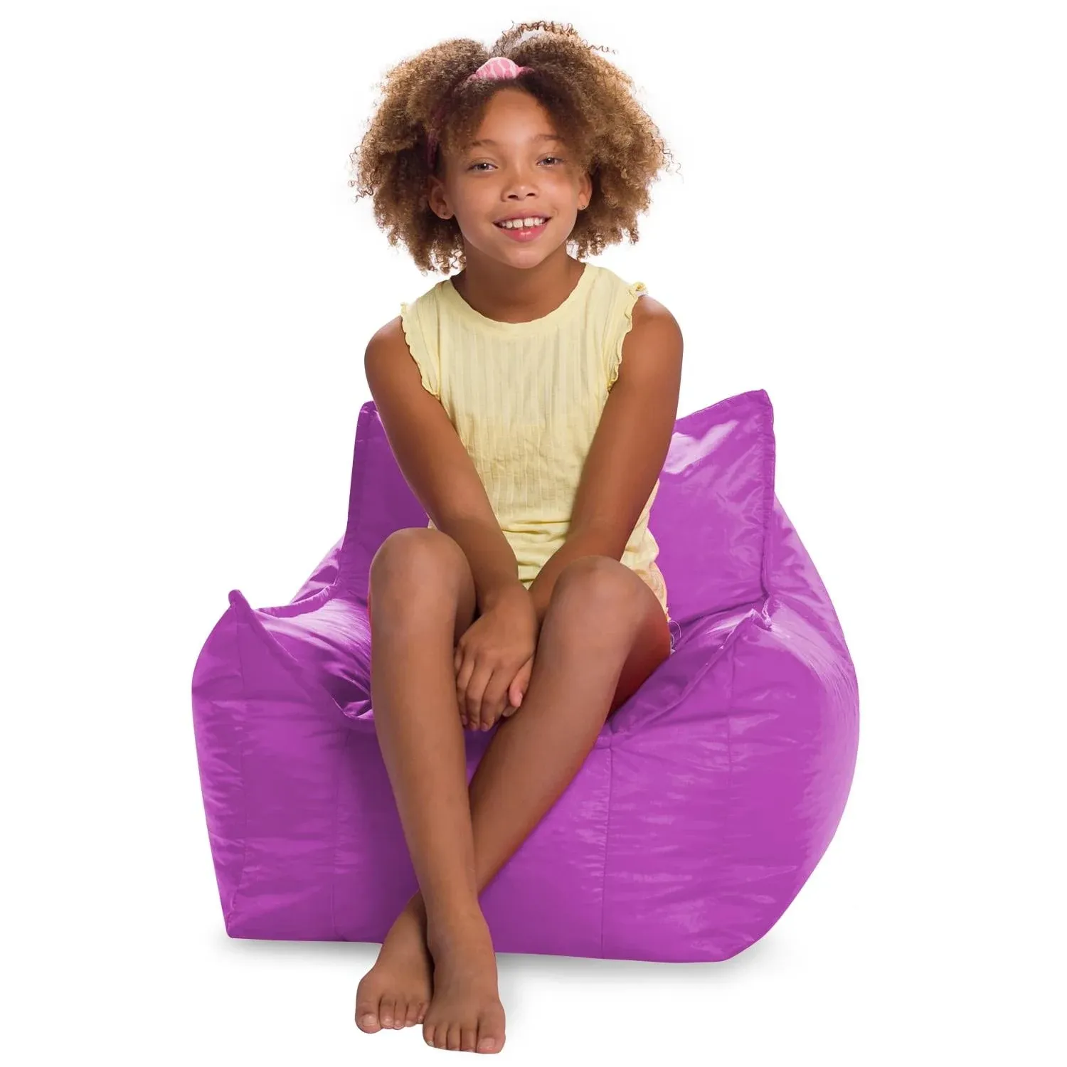 Posh Creations Newport Bean Bag Chair, Kids, 2.1 ft, Purple, Size: Newport Chair