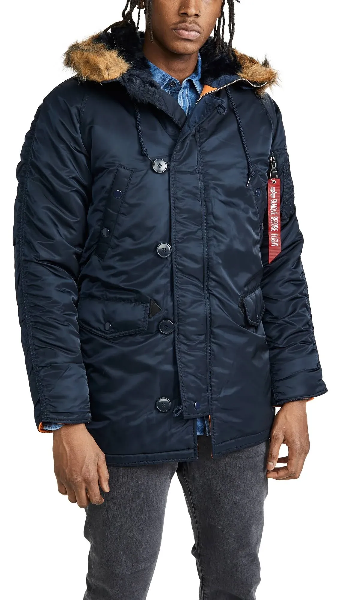 Alpha Industries Slim Fit N-3B Parka - Replica Blue