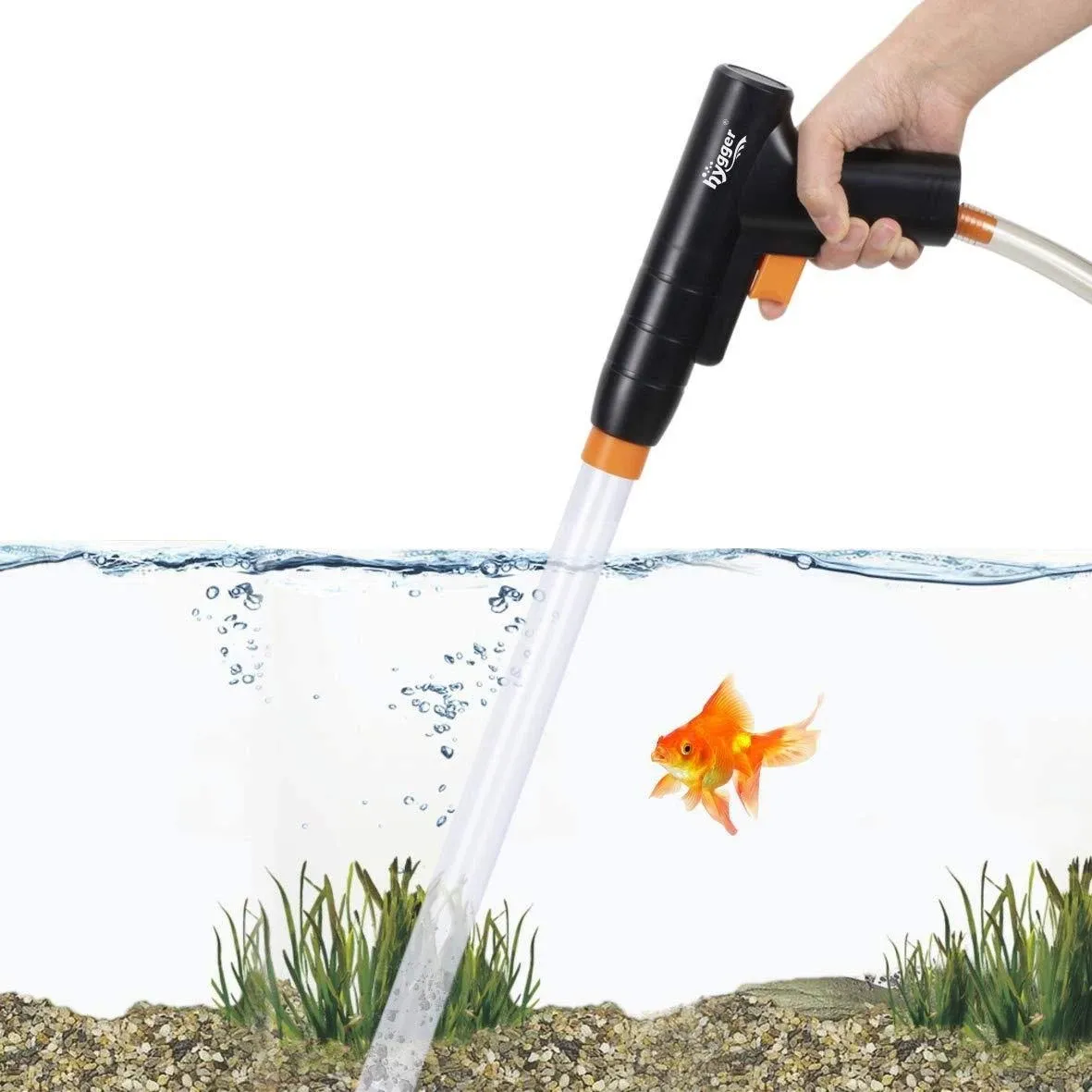 Hygger Aquarium Gravel Cleaner New Quick Water Changer with Air-Pressing Button ...