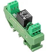 Relay Board, Relay Module 2 Channel 1 SPDT DIN Rail Mount 24V DC/AC Relay Module Board, Interface Relay Module (FY-T732C-D24)