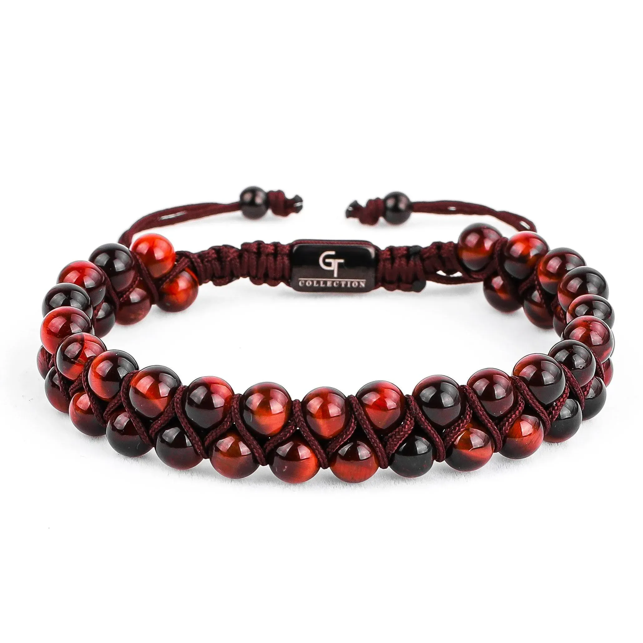 Men's Red Tiger Eye Beaded Bracelet | Red Gemstones Bead Bracelet