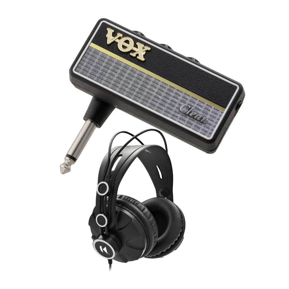 Vox amPlug 2 Guitar Headphone Amplifier (Clean) with Over-Ear Headphones in Black