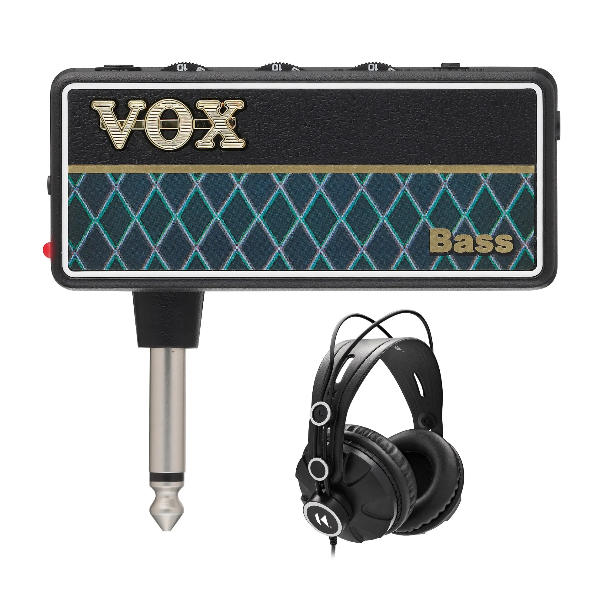 Vox AP2BS amPlug 2 Bass Guitar/Bass Headphone Amplifier with Closed-Back Over-Ear Headphones in Black