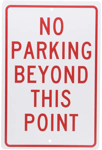 No Parking Beyond This Point Sign