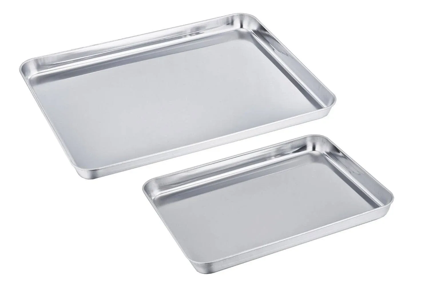 TeamFar Baking Sheet Cookie Sheet Set of 2, Pure Stainless Steel baking Pan Tray