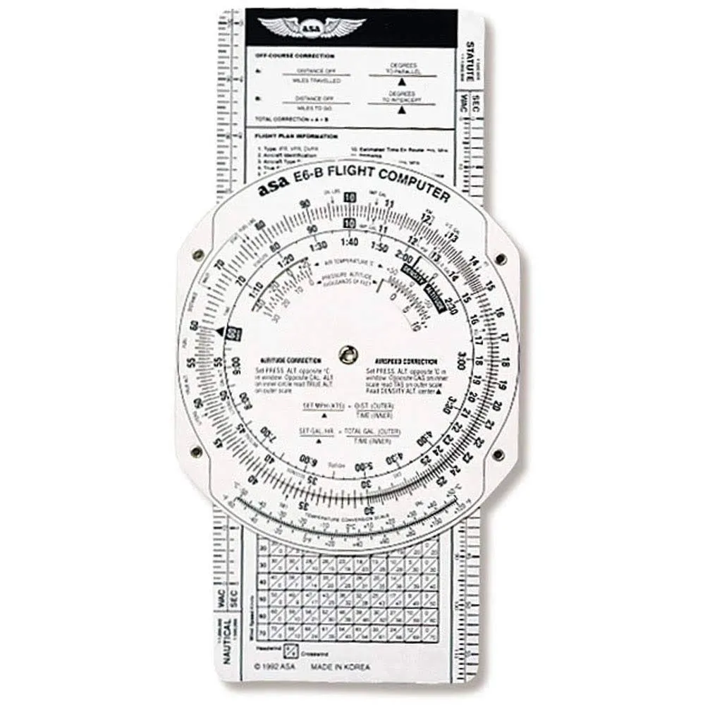 ASA-E6B-P Paper Flight Computer for Pilots AS PICTURED 